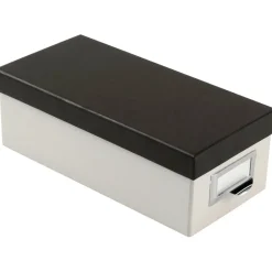 Oxford Index Card Storage Box, Holds 1,000 3 x 5 Cards, 5.5 x 11.5 x 3.88, Pressboard, Marble White/Black