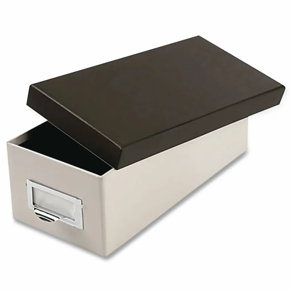 Oxford Index Card Storage Box, Holds 1,000 3 x 5 Cards, 5.5 x 11.5 x 3.88, Pressboard, Marble White/Black
