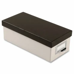 Oxford Index Card Storage Box, Holds 1,000 3 x 5 Cards, 5.5 x 11.5 x 3.88, Pressboard, Marble White/Black