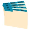 Oxford Manila Card Guides With Laminate Tabs, Monthly, 4" x 6", Manila; Blue Tabs