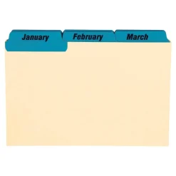 Oxford Manila Card Guides With Laminate Tabs, Monthly, 4