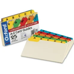 Oxford Manila Card Guides With Laminate Tabs, Alphabetical 