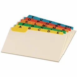 Oxford Manila Index Card Guides with Laminated Tabs, 1/5-Cut Top Tab, A to Z, 4 x 6, Manila, 25/Set