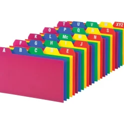 Oxford Poly Card Guides, A-Z, 3" x 5", Assorted Colors