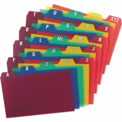 Oxford Poly Card Guides, A-Z, 3" x 5", Assorted Colors