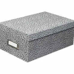 Oxford Reinforced Board Card File, Lift-Off Cover, Holds 1,200 3 x 5 Cards, 5.13 x 11 x 3.63, Black/White