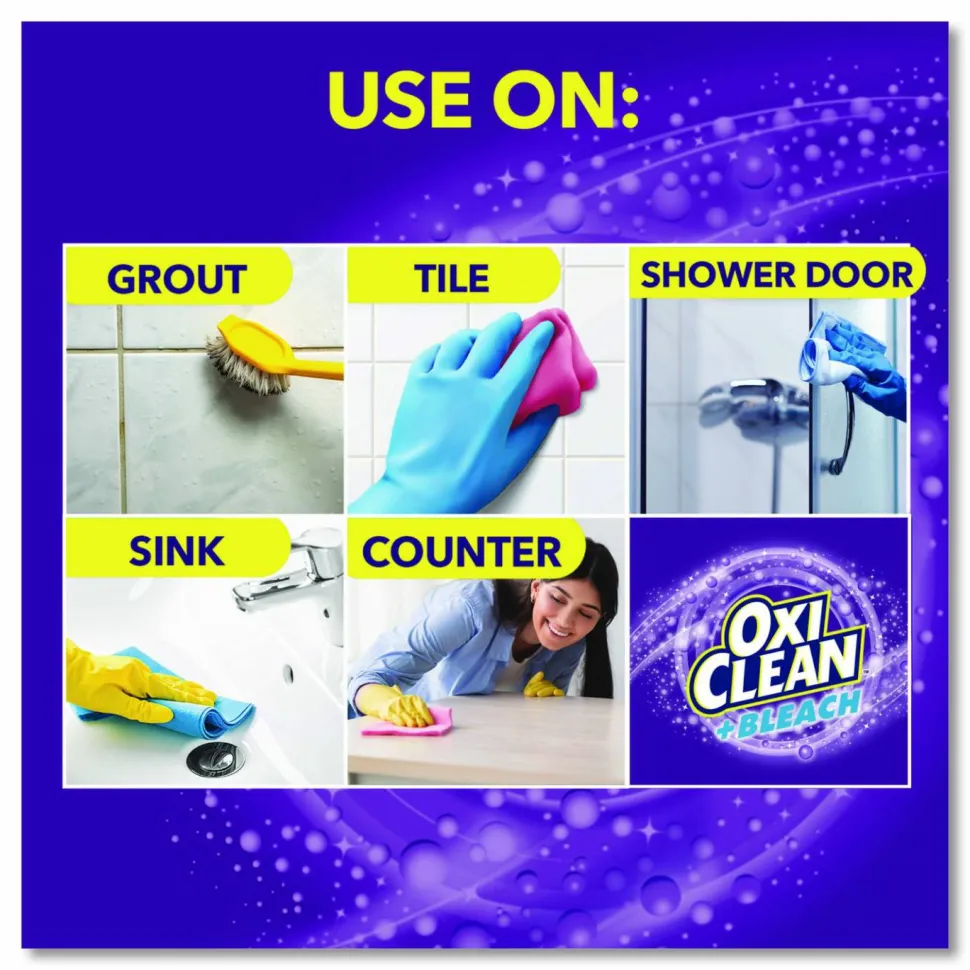 OxiClean Plus Bleach Mold and Mildew Stain Remover, Citrus Scent, 30 oz Trigger Spray Bottle, 8/Carton