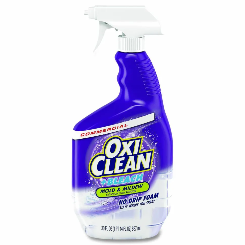 OxiClean Plus Bleach Mold and Mildew Stain Remover, Citrus Scent, 30 oz Trigger Spray Bottle, 8/Carton