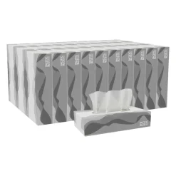 Pacific Blue Basic 2-Ply Facial Tissue, Flat Box, White, 100% Recycled Fiber, 30 Boxes Per Case, 100 Sheets Per Box