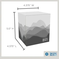 Pacific Blue Basic 2-Ply Facial Tissues, Cube Box, White, 100% Recycled Fiber, 86 Tissues Per Box, 36 Boxes Per Case