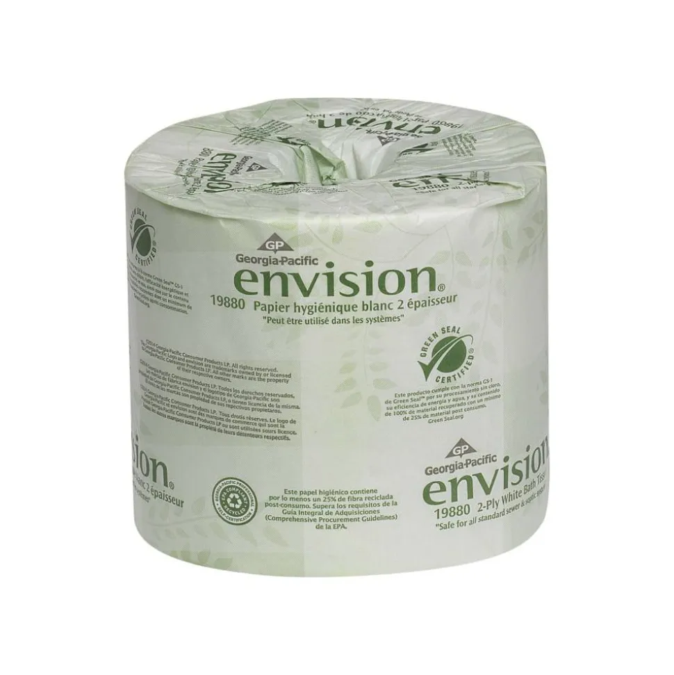 Pacific Blue by GP PRO, 2 Ply, Standard Roll Embossed Toilet Paper, 4.05x4, 100% Recycled, White, 550 Sheets, 80 Rolls per Case
