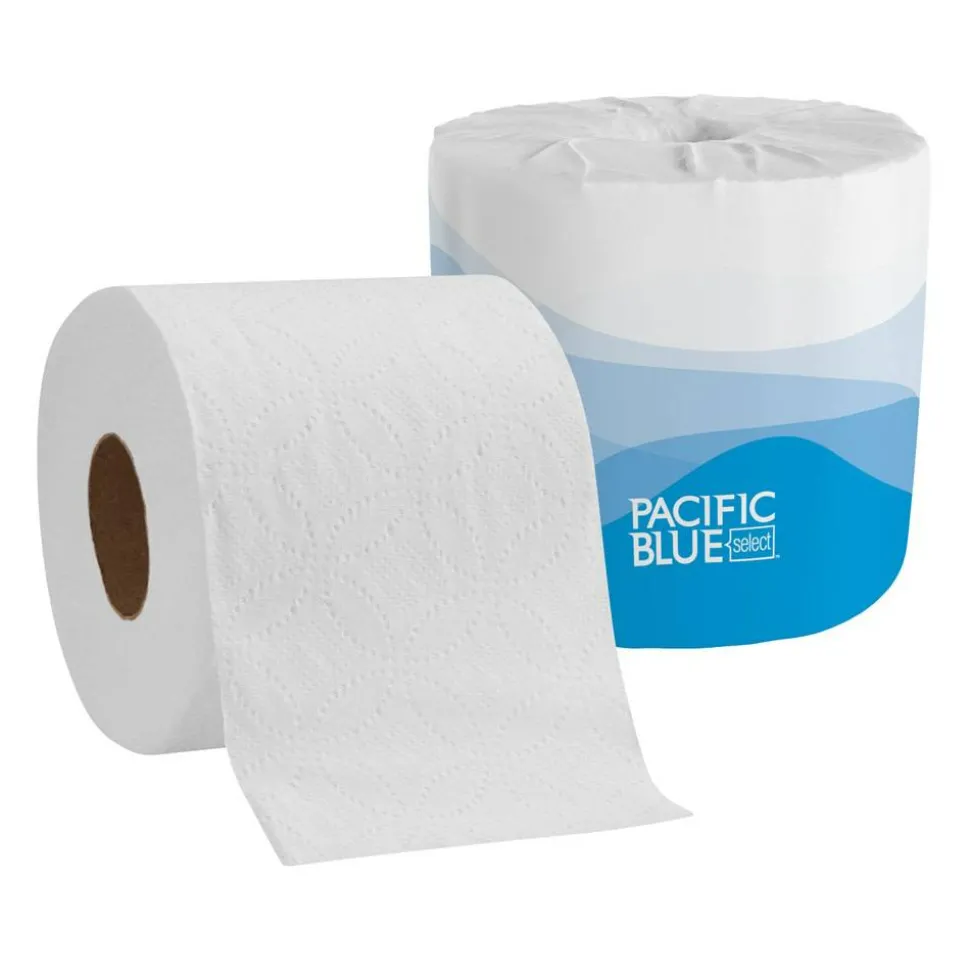 Pacific Blue by GP PRO, 2 Ply, Standard Roll Embossed Toilet Paper, 4"x3.8", 20% Recycled, White, 550 Sheets, 80 Rolls per Case