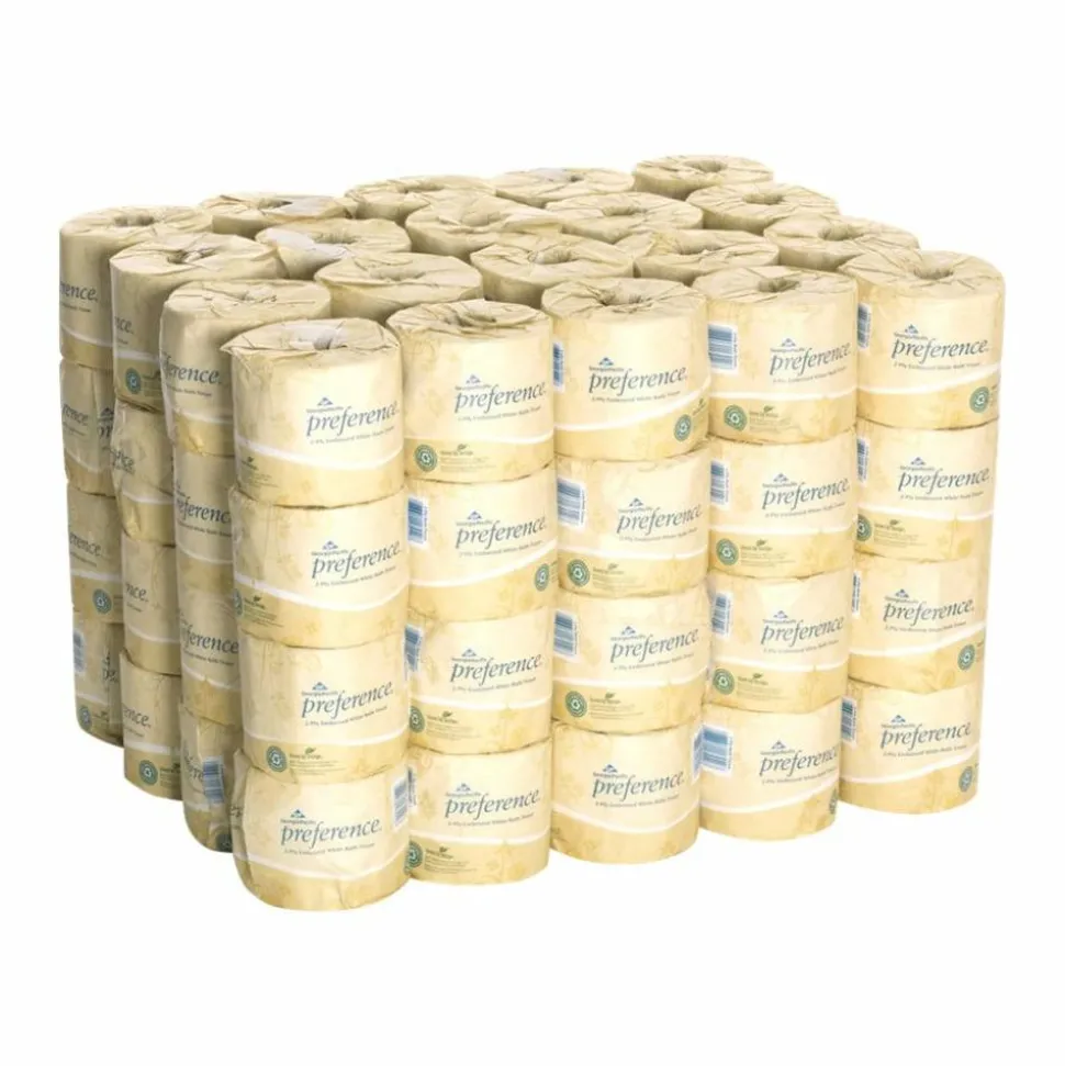 Pacific Blue by GP PRO, 2 Ply, Standard Roll Embossed Toilet Paper, 4"x3.8", 20% Recycled, White, 550 Sheets, 80 Rolls per Case