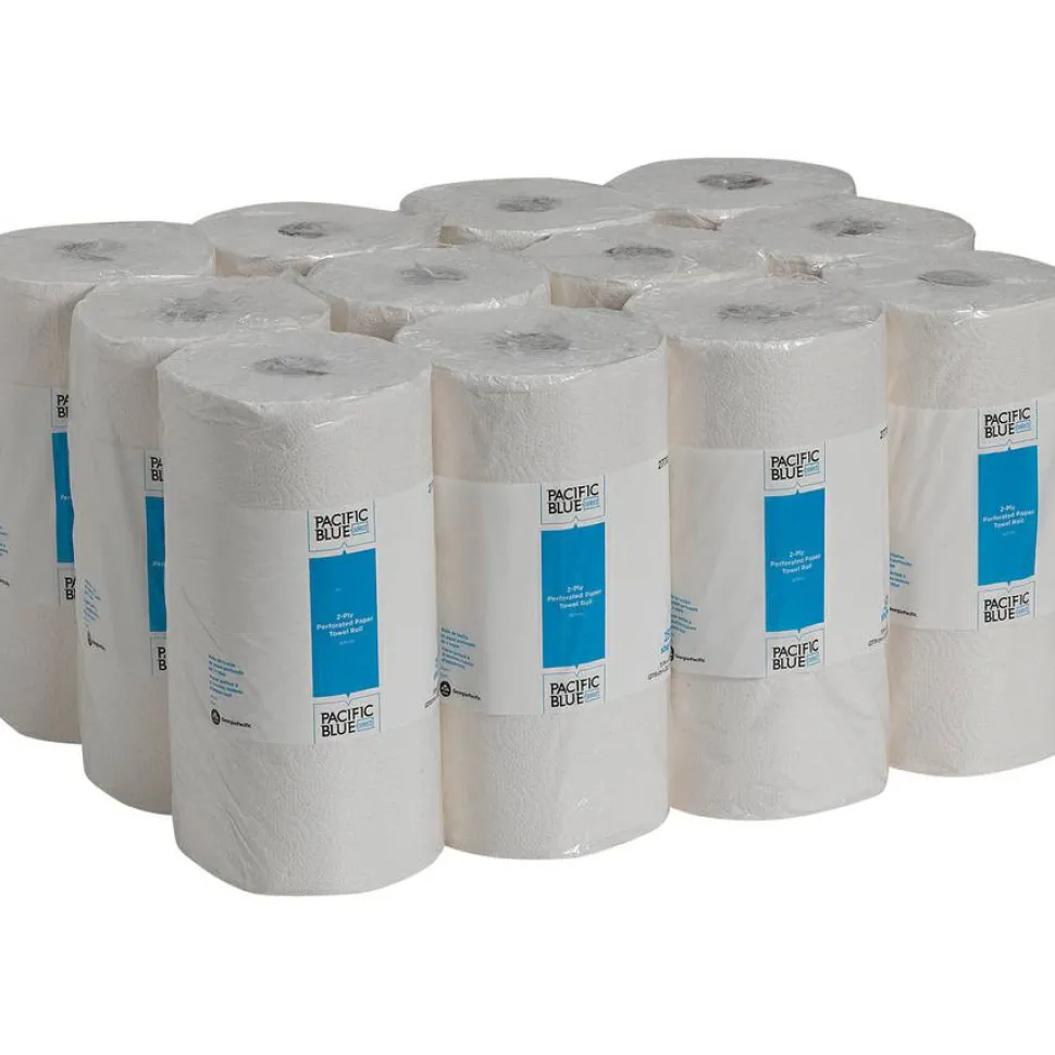Pacific Blue Select by GP PRO, 2-Ply, Perforated Paper Towels, White, 12 Rolls Per Case, 250 Sheets Per Roll