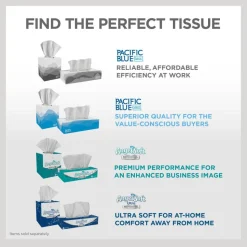 Pacific Blue Select 2-Ply Facial Tissue, Flat Box, White, 10% Recycled Fiber, 30 Boxes Per Case, 100 Sheets Per Box