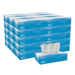Pacific Blue Select 2-Ply Facial Tissue, Flat Box, White, 10% Recycled Fiber, 30 Boxes Per Case, 100 Sheets Per Box