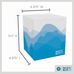 Pacific Blue Select 2-Ply Facial Tissue, Cube Box, White, 10% Recycled Fiber, 36 Boxes Per Case, 100 Tissues Per Box