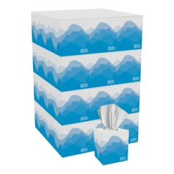Pacific Blue Select 2-Ply Facial Tissue, Cube Box, White, 10% Recycled Fiber, 36 Boxes Per Case, 100 Tissues Per Box