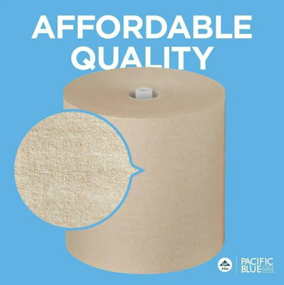 Pacific Blue Ultra by GP PRO High Capacity 1-Ply Paper Towels, Brown, 1150' Per Roll, Pack Of 3 Rolls