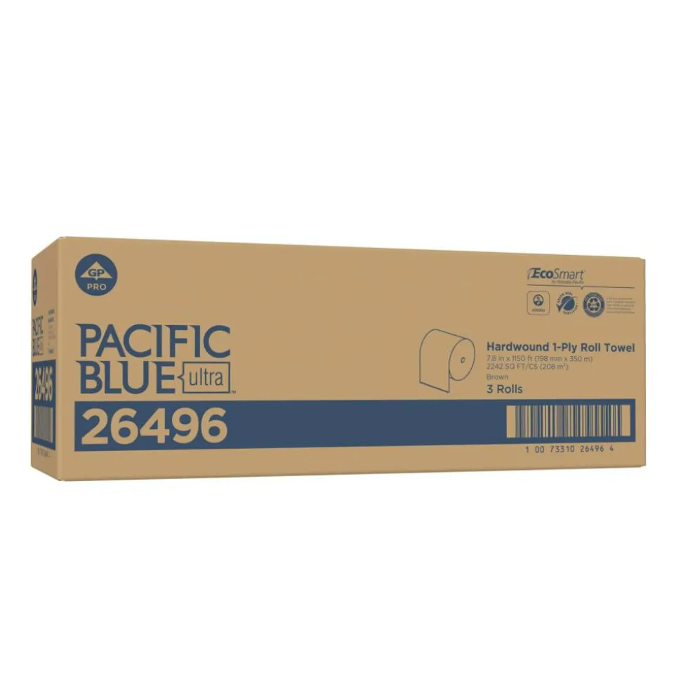 Pacific Blue Ultra by GP PRO High Capacity 1-Ply Paper Towels, Brown, 1150' Per Roll, Pack Of 3 Rolls