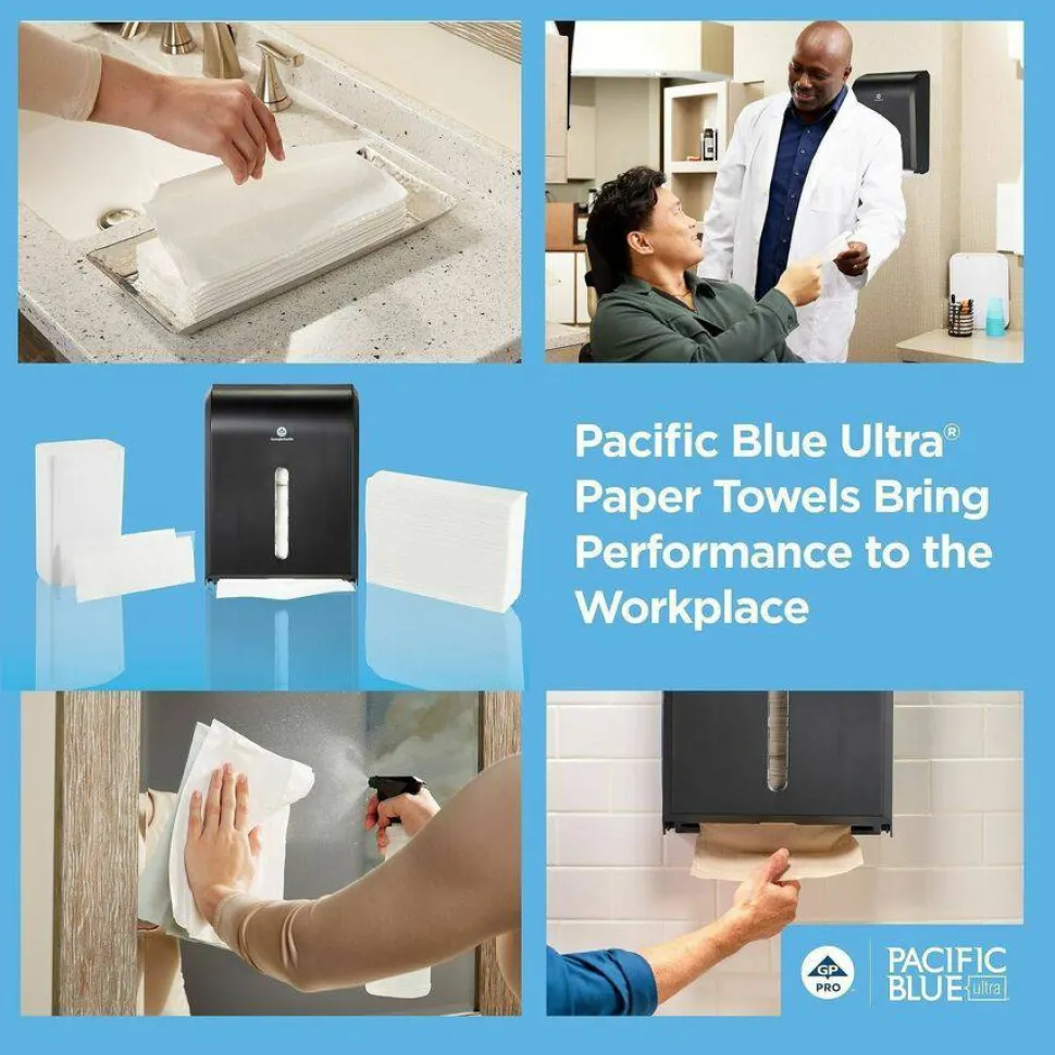 Pacific Blue Ultra by GP PRO, 1-Ply, Z-Fold Paper Towels, 10.2" X 10.8", White, 220 Sheets per Pack, 10 Packs Per Case
