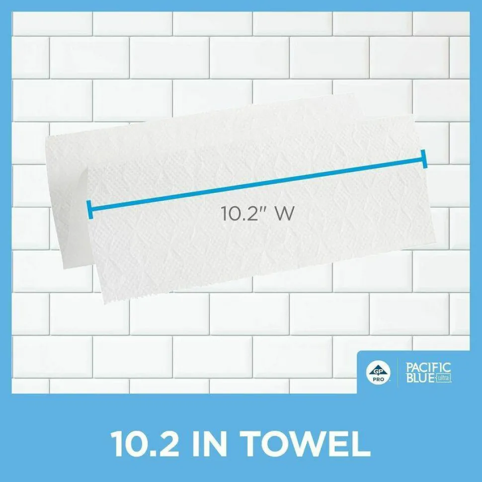 Pacific Blue Ultra by GP PRO, 1-Ply, Z-Fold Paper Towels, 10.2" X 10.8", White, 220 Sheets per Pack, 10 Packs Per Case