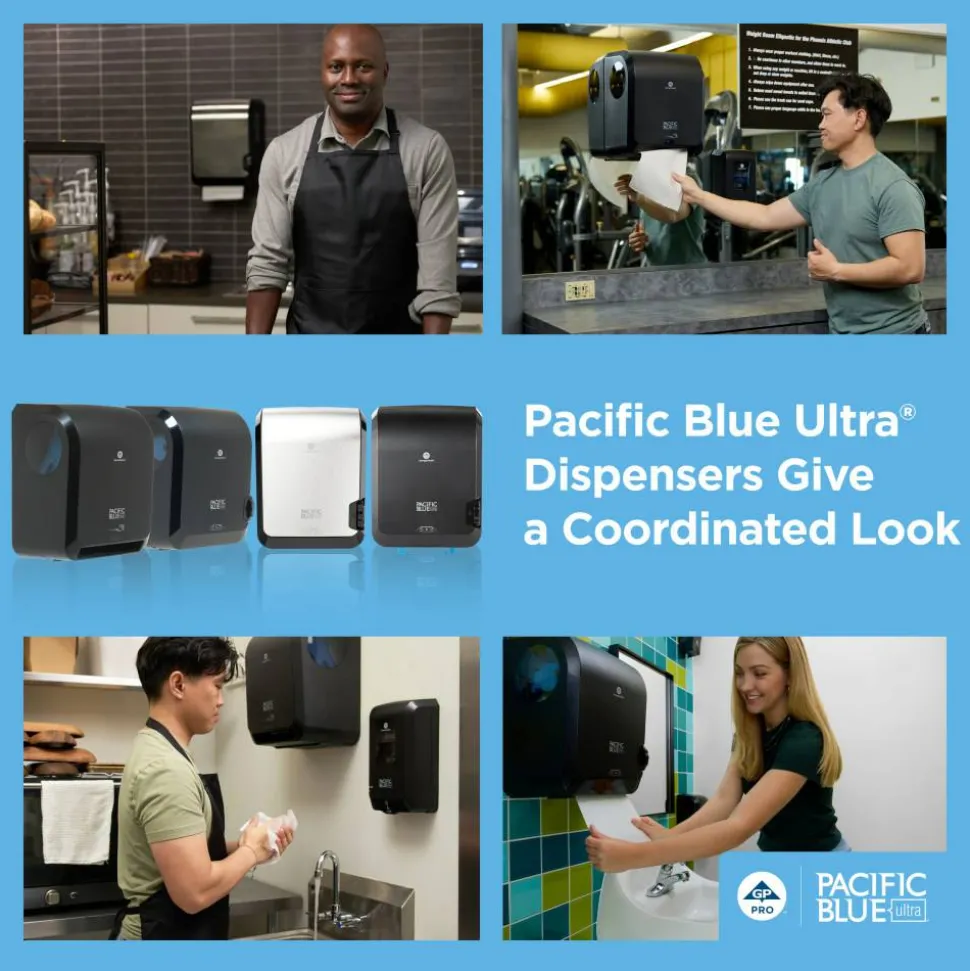 Pacific Blue Ultra Mechanical High-Capacity Paper Towel Dispenser, 59589, 16"H x 9"D x 12.9"W, Black, 1 Dispenser