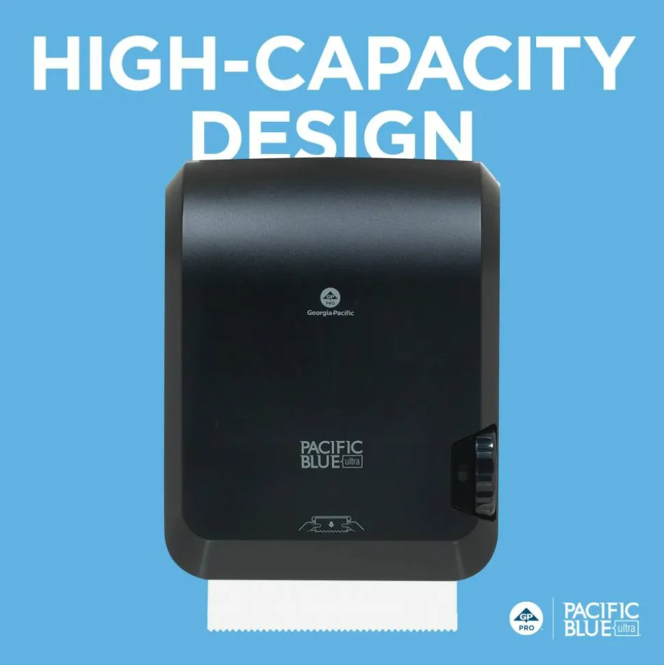 Pacific Blue Ultra Mechanical High-Capacity Paper Towel Dispenser, 59589, 16"H x 9"D x 12.9"W, Black, 1 Dispenser