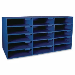 Pacon 70% Recycled Mailbox Storage Unit, 15 Slots, Blue