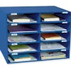 Pacon 70% Recycled Mailbox Storage Unit, 10 Slots, Blue