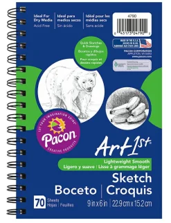 Pacon Art1st Sketch Diary, 64 lb Text Paper Stock, Blue Cover, (70) 9 x 6 Sheets
