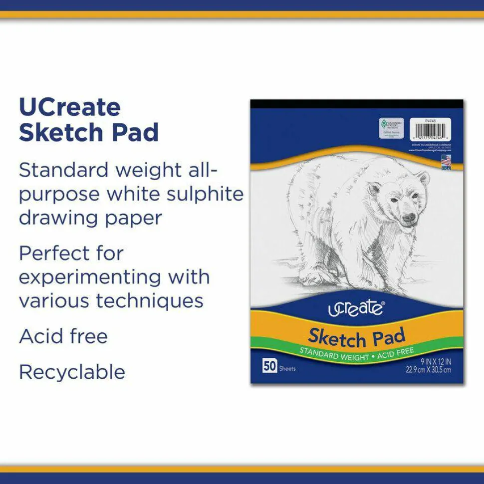 Pacon Art1st Sketch Pad, Unruled, (50) White 9 x 12 Sheets