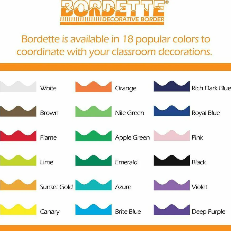 Pacon Bordette Decorative Border, 2.25" x 50 ft, Brite Blue