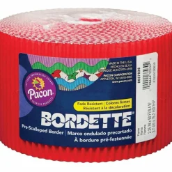 Pacon Bordette Scalloped Border, Flame Red