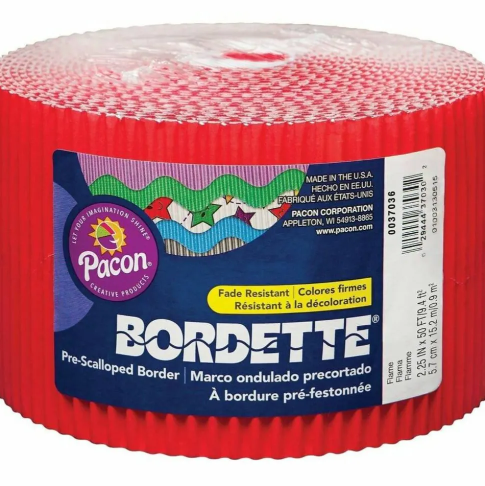 Pacon Bordette Scalloped Border, Flame Red