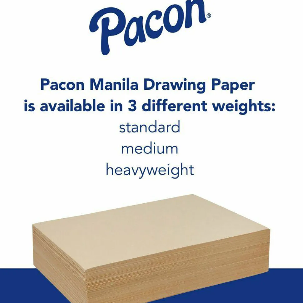 Pacon Cream Manila Drawing Paper, 40 lb Cover Weight, 9 x 12, Cream Manila, 500/Pack