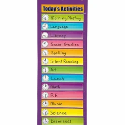 Pacon Dry Erase Activity Pocket Chart - 13" x 34" - 1 Chart - 14 Pockets - 14 Dry Erase Cards - English/Spanish Translated Title Card