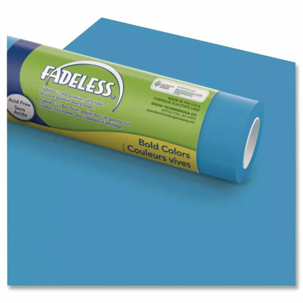 Pacon Fadeless Paper Roll, 50 lb Bond Weight, 48" x 50 ft, Lite Blue