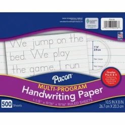 Pacon Multi-Program Handwriting Papers, Grade K, 10 1/2" x 8", Pack Of 500 Sheets