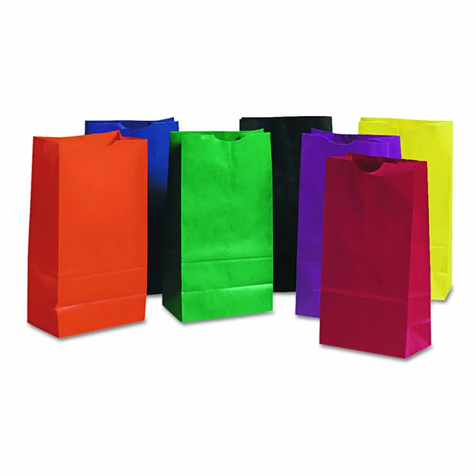 Pacon Rainbow Bags, Large, 6" x 3 5/8" x 11", Pack Of 28
