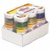 Pacon Spectra Glitter, 0.04 Hexagon Crystals, Assorted, 4 oz Shaker-Top Jar, 6/Pack