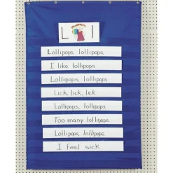Pacon Standard Pocket Chart, 34" x 50", Blue