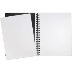 Pacon UCreate Poly Cover Sketch Book, 43 lb Cover Paper Stock, Black Cover, (75) 12 x 9 Sheets