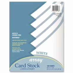 Pacon Array Card Stock, 65 lb Cover Weight, 8.5 x 11, White, 100/Pack