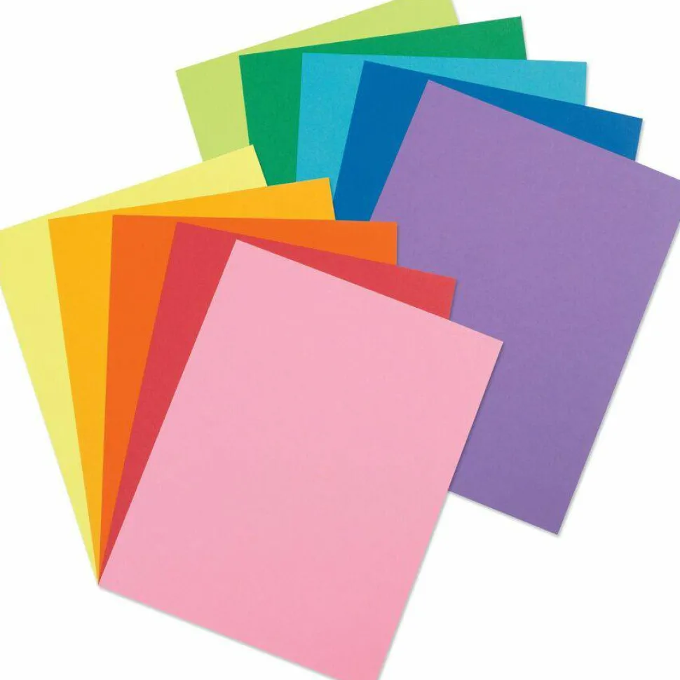 Pacon Array Card Stock, 65 lb Cover Weight, 8.5 x 11, Assorted Bright Colors, 100/Pack