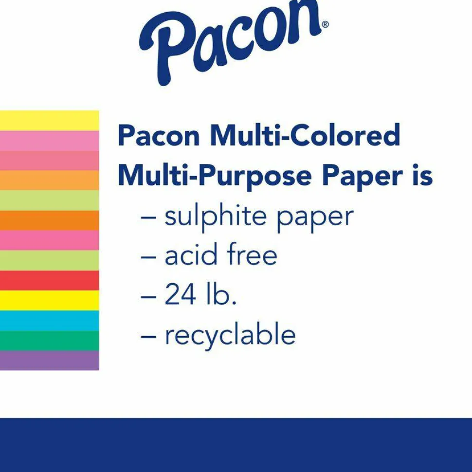 Pacon Kaleidoscope Multipurpose Colored Paper, 24 lb Bond Weight, 8.5 x 11, Lime, 500/Ream
