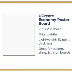 Pacon Peacock Railroad Board, 22" x 28", 4-Ply, White, Carton Of 100 Sheets, PAC104225