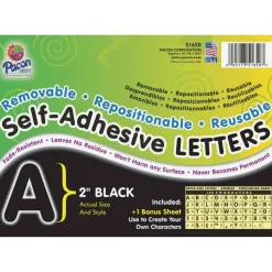 Pacon Self-Adhesive Letters, 2", Black, Pack Of 159