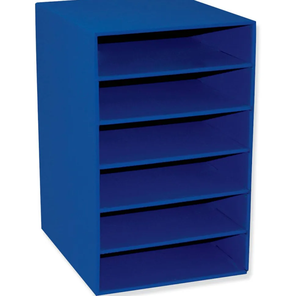 Pacon Six Shelf Organizer - 17.8" x 13.5" x 12.0" - Blue