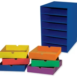 Pacon Six Shelf Organizer - 17.8" x 13.5" x 12.0" - Blue